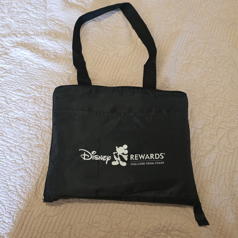 Disney Rewards Mickey Mouse Foldable Picnic Blanket Tote Bag Black Blue Chase